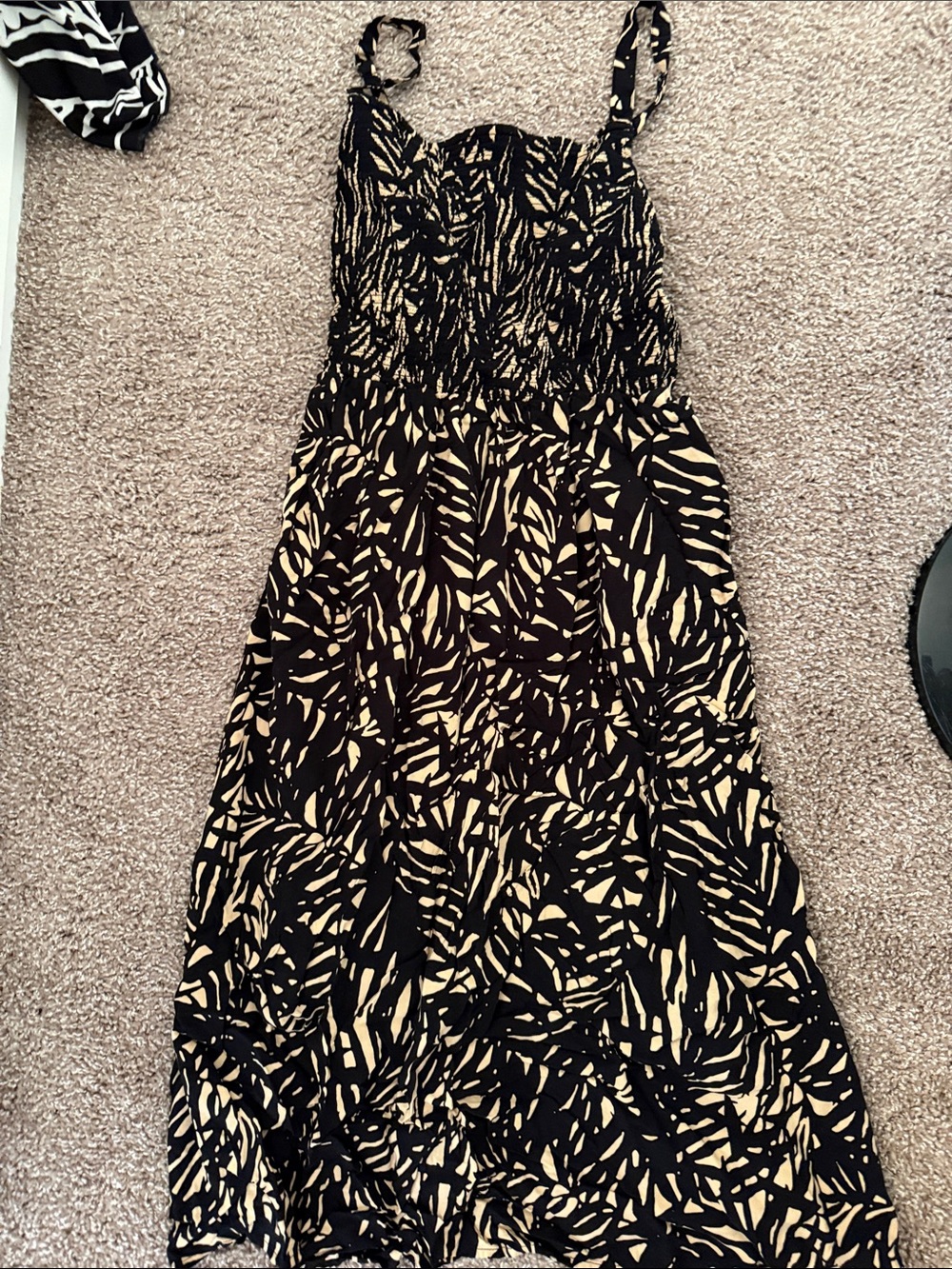 Old Navy Black and Tan Printed Maxi Dress